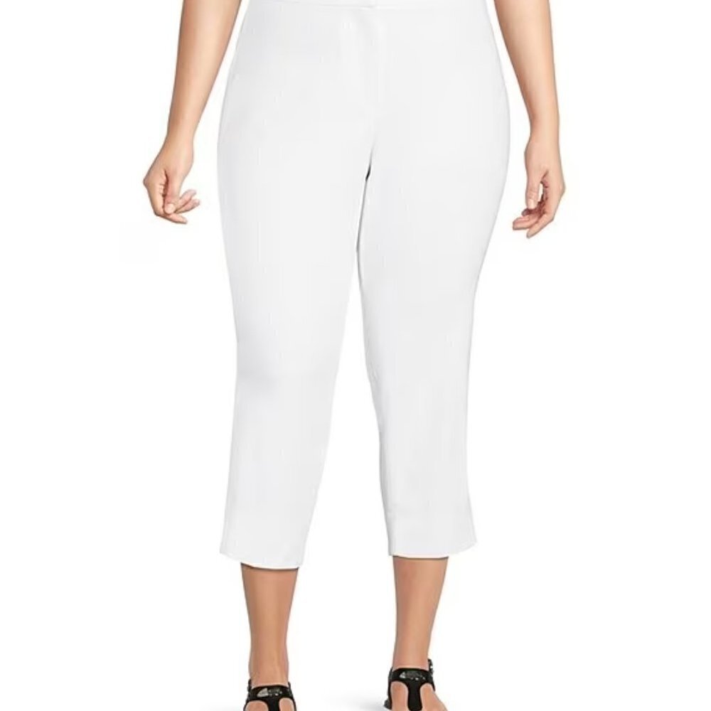 Michael Kors Cropped Capri Pants Women's Plus Size 24W White Stretch